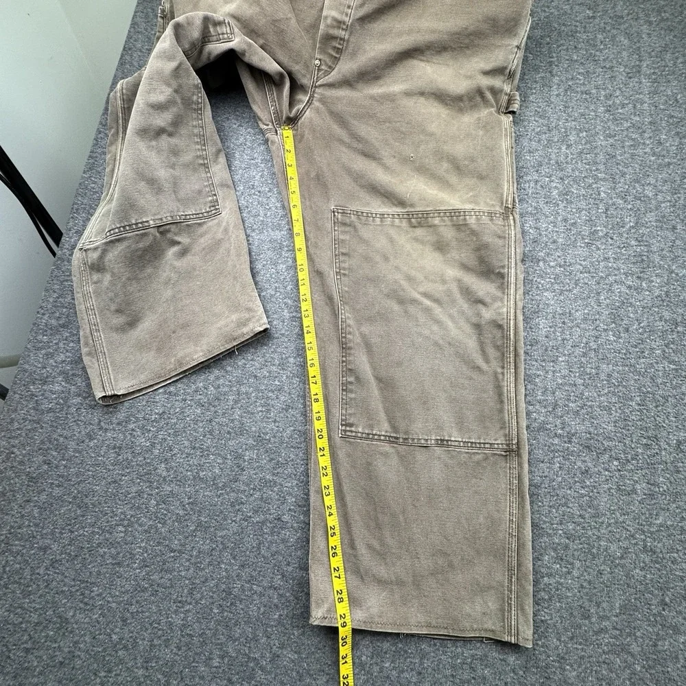 Carhartt Double Knee Overall Bibs Brown BU182 Canvas 44x29 Union 90s VTG USA